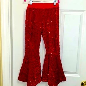 Sequin Red Pants